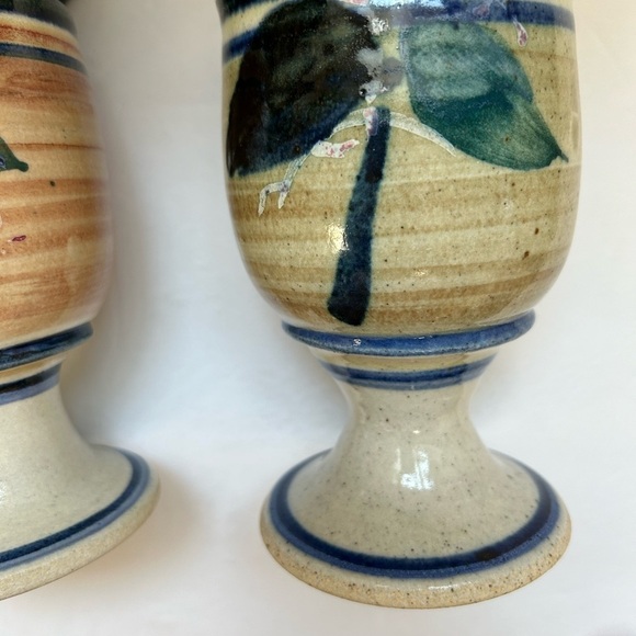 Studio Art Pottery / Set of 6/ Hand Thrown/ water-Wine Goblets / NWOT/ STUNNING - Picture 8 of 13
